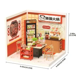 Rolife® Super Creator Panda Hot Pot DIY Miniature Diorama