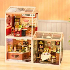 Rolife® Super Creator Panda Hot Pot DIY Miniature Diorama