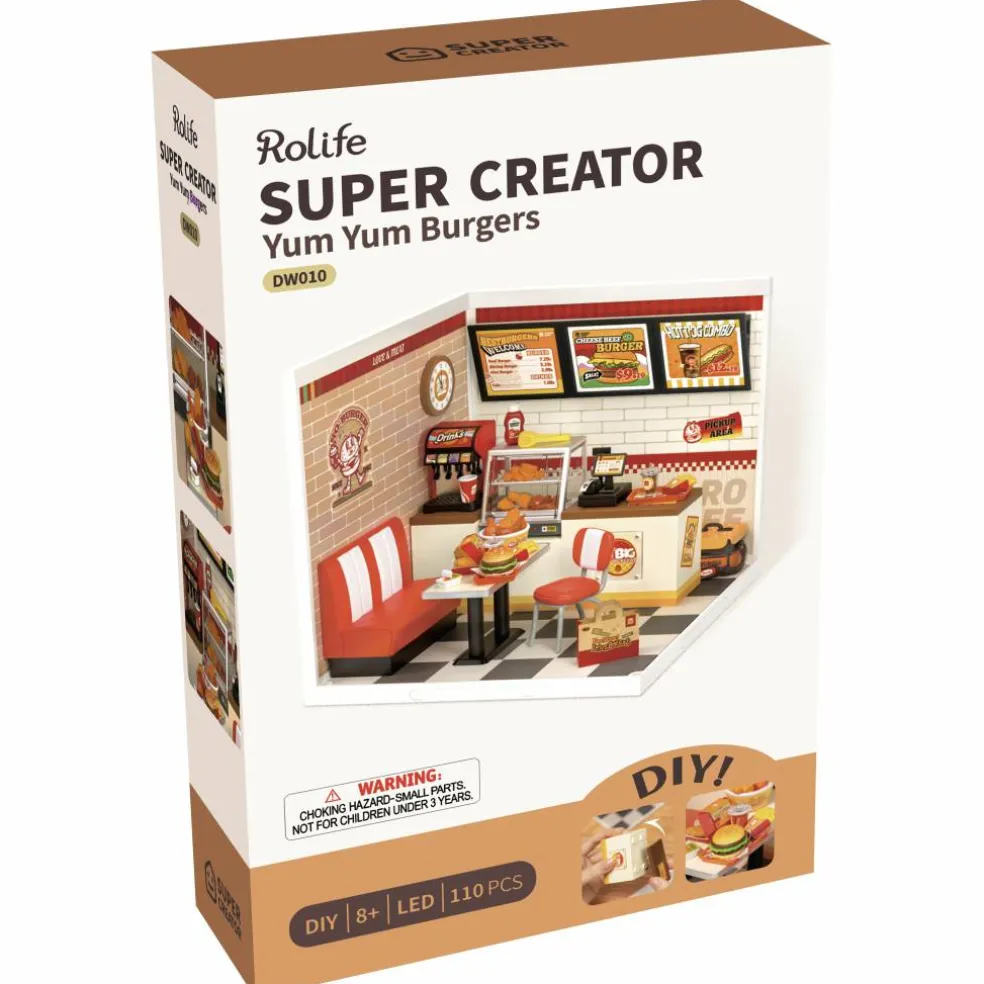 Rolife® Super Creator Yum Yum Burgers DIY Miniature Kit