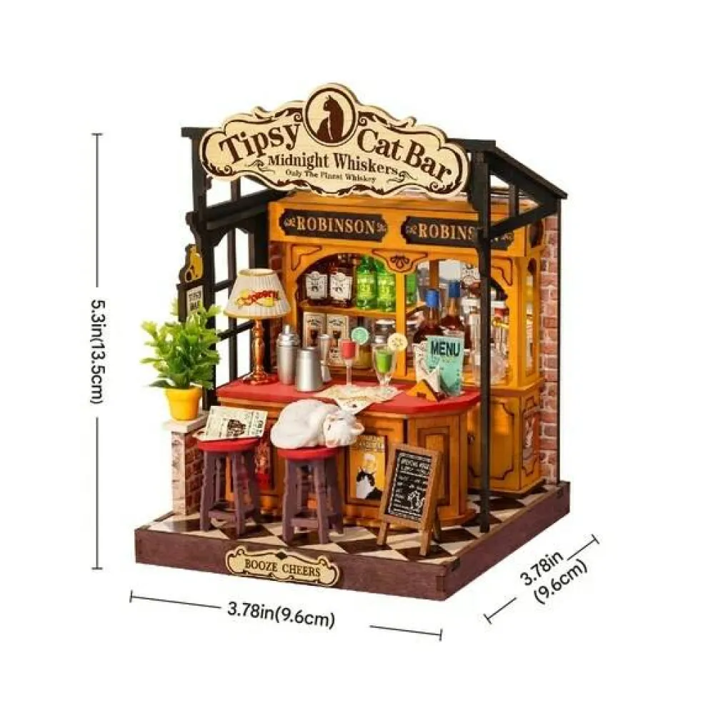Rolife Tipsy Cat Bar DIY Miniature House DS054