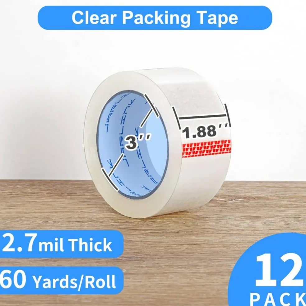 12 Rolls Clear Packing Tape, Heavy Duty Packaging Tape