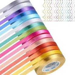 15 Rolls Curling Ribbon, 1/5" x 11yd Each (165yd Total) – Assorted Metallic Colors for Crafts & Gift Wrapping