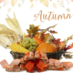 3 Rolls Fall Wired Ribbon, Pumpkin Plaid, for Wreaths Bow Craft