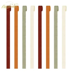8 Rolls Orange Burgundy Green Crepe Paper Streamers for Wedding, Birthday, Baby Shower, Bride Shower, Fall Decor, Garden Party, Woodsy Party Decorations