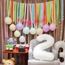 8 Rolls Pastel Crepe Paper Streamers (656 ft Total), 1.8" x 82 ft Party Streamers Set for Birthday, Wedding, Baby Shower & Holiday Decorations, DIY Craft & Backdrop Supplies