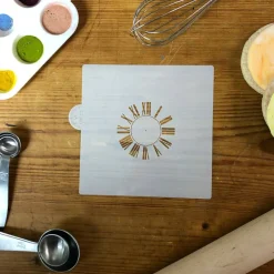 Roman Numeral Clock Cookie & Craft Stencil | CM125 by Designer Stencils | Cookie Decorating Tools |