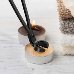 RONXS 3 in 1 Candle Accessory Set, Candle Wick Trimmer Cutter, Candle Snuffer Extinguisher, Wick Dipper with Gift Package for Candle Lover (Black)