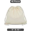 Roomy 9" x 15" Plain Cotton Muslin Pouch