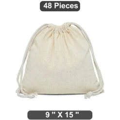 Roomy 9" x 15" Plain Cotton Muslin Pouch