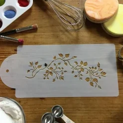 Rosebud Vine Cake Stencil | C047 by Designer Stencils | Cake Decorating Tools |