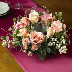8.5" Rose Candelabrum Silk Flower Arrangement