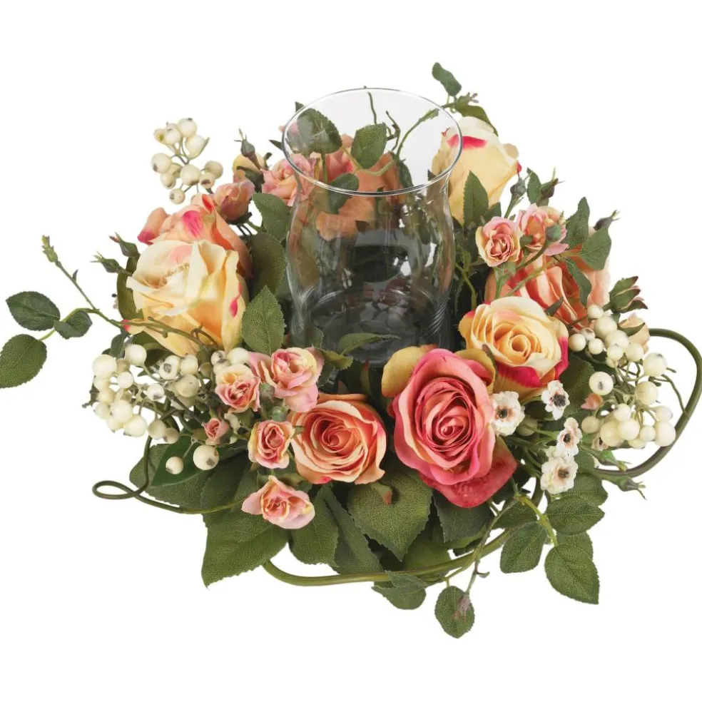 8.5" Rose Candelabrum Silk Flower Arrangement