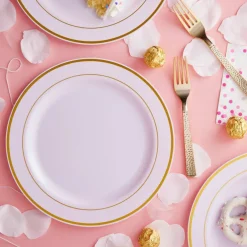 10.3" Round Banquet Plates with Gold Trim by Celebrate It™, 10ct.