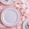 10.3" Round Banquet Plates with Silver Trim by Celebrate It™, 10ct.