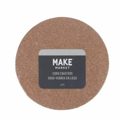 4" Round Cork Coasters, 6ct. by Make Market®