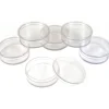 6 Round Gem Jars Beading Clear Storage Organizer 1.75"