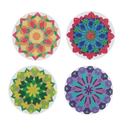 Round Mandala Diamond Art Coaster Kit by Make Market®