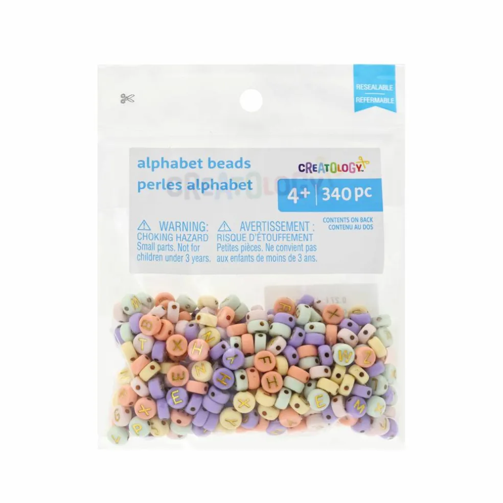 Round Pastel Acrylic Alphabet Beads, 340ct. by Creatology™