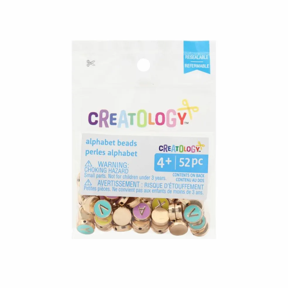 Round Pastel Enameled Metal Alphabet Beads, 52ct. by Creatology™