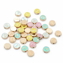 Round Pastel Enameled Metal Alphabet Beads, 52ct. by Creatology™