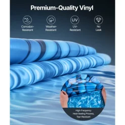 Round Vinyl Pool Liner for Foot Above Ground Pools, Soft Cushion Swimming Pool Bottom Cover with J-Hook and Beaded Installation Options