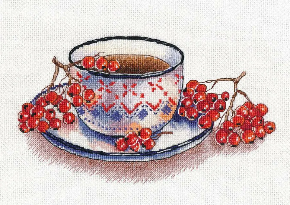 Rowanberry Tea 1452 Counted Cross Stitch Kit