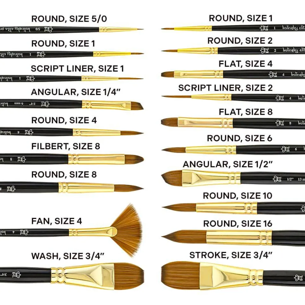 Royal & Langnickel® Kolinsky Elite Pro™ Fine Artist Studio Brush Set