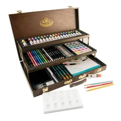 RSET-ART4451 | 100 Piece Mixed Media 3-Tier Espresso Art Set