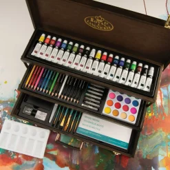 RSET-ART4451 | 100 Piece Mixed Media 3-Tier Espresso Art Set