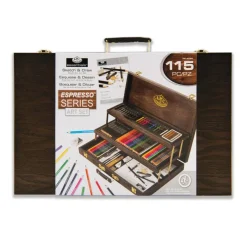 RSET-ART4452 | 115 Piece Sketching & Drawing Espresso Art Set