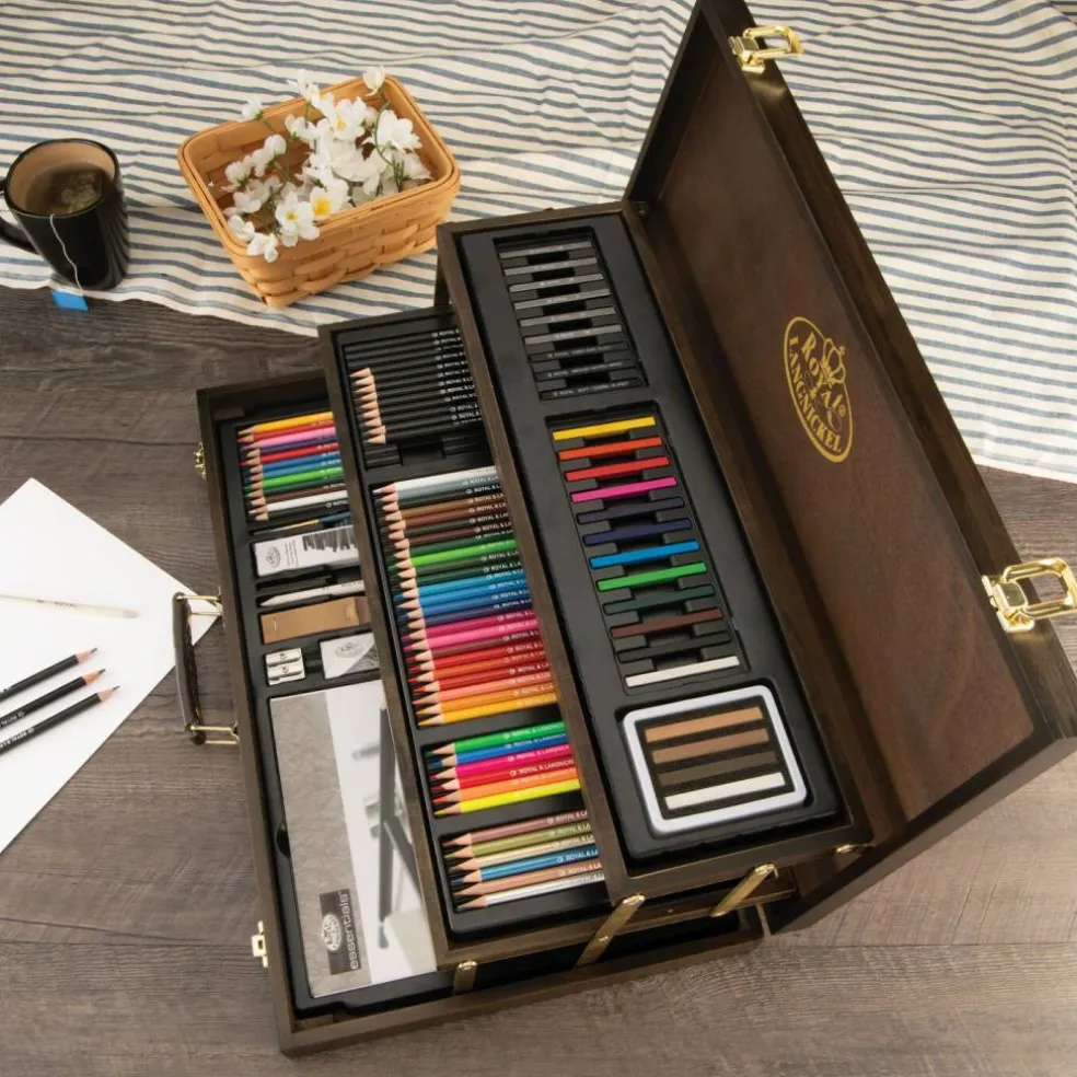 RSET-ART4452 | 115 Piece Sketching & Drawing Espresso Art Set
