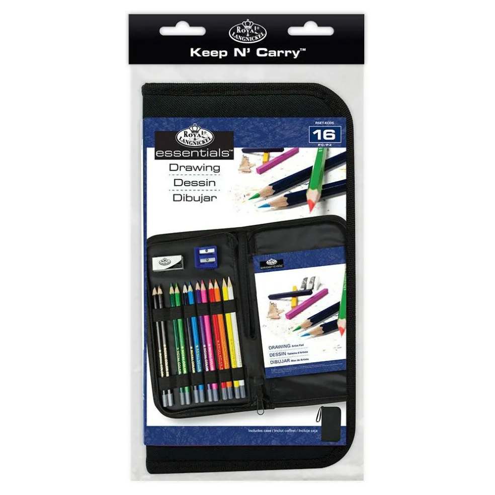 RSET-KCDS | Essentials™ 16pc Drawing Keep N' Carry Travel Art Set