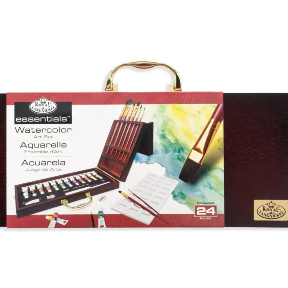 RSET-WAT2020 | Essentials™ 24pc Watercolor Painting Long Handle Travel Art Set