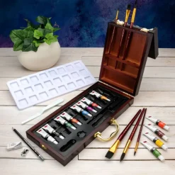 RSET-WAT2020 | Essentials™ 24pc Watercolor Painting Long Handle Travel Art Set
