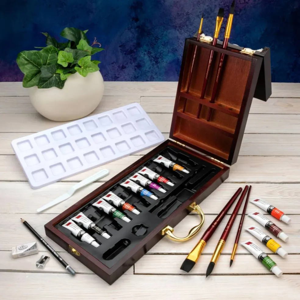 RSET-WAT2020 | Essentials™ 24pc Watercolor Painting Long Handle Travel Art Set