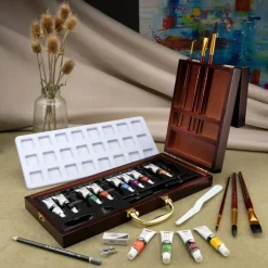 RSET-WAT2020 | Essentials™ 24pc Watercolor Painting Long Handle Travel Art Set