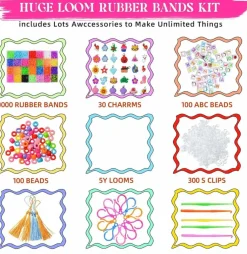 11000+ Rubber Band Bracelet Kit – 28 Colors Loom Bands Set with Loom Board & Tools – Friendship Bracelet Making Kit for Kids