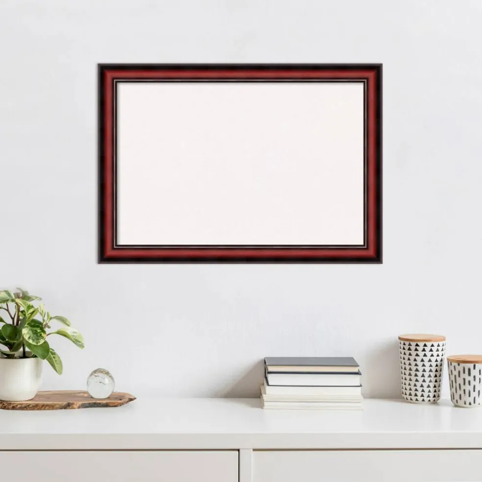 Rubino Cherry Scoop Wood Framed Corkboard, White Cork