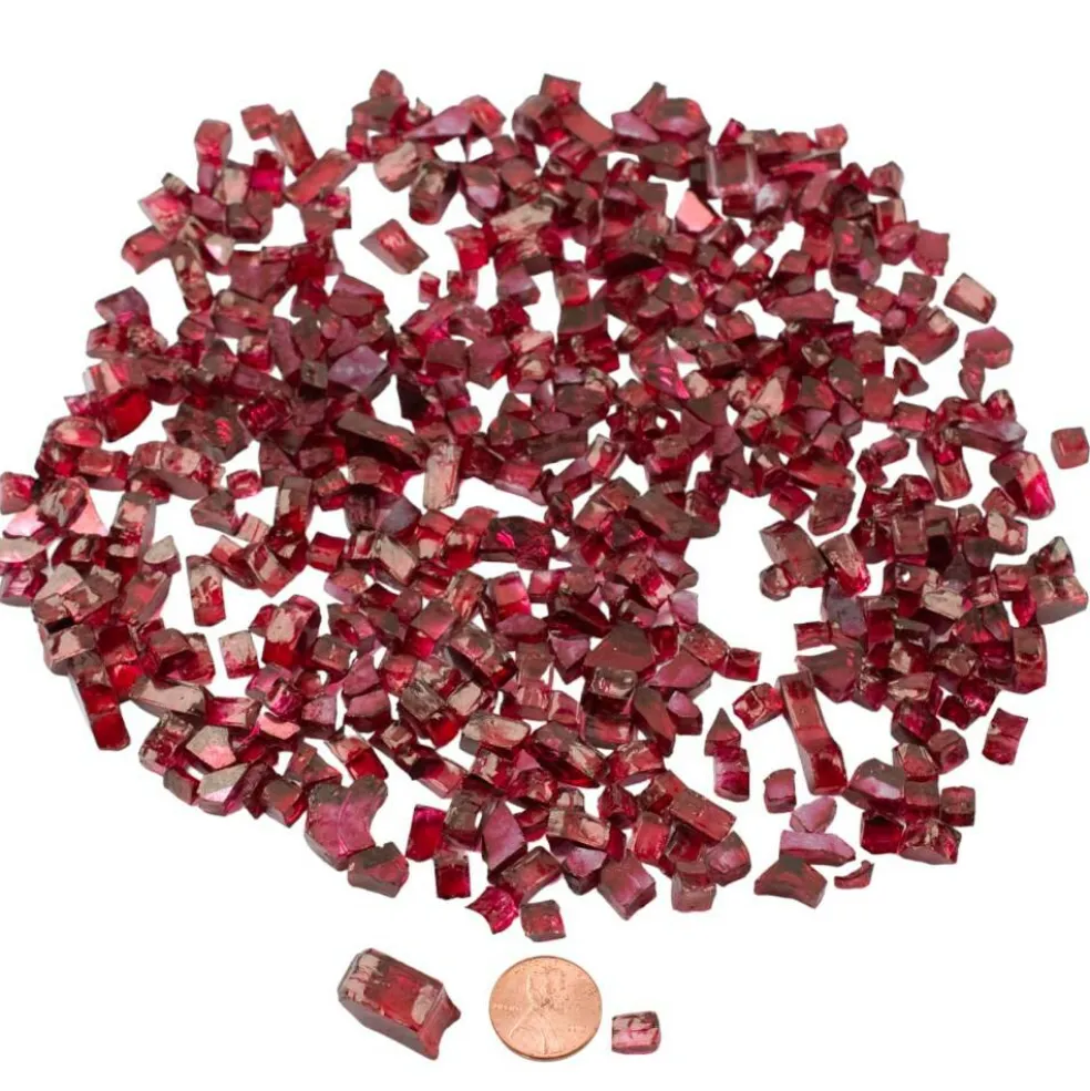 Ruby Red Reflective Fire Glass for Arts and Crafts
