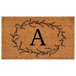 Rustic Leaf Vine Monogrammed Doormat