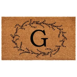 Rustic Leaf Vine Monogrammed Doormat