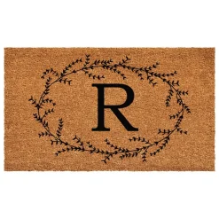 Rustic Leaf Vine Monogrammed Doormat