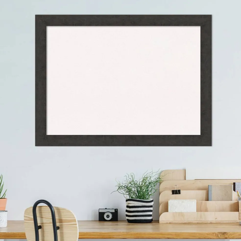 Rustic Plank Narrow Framed Corkboard, White Cork