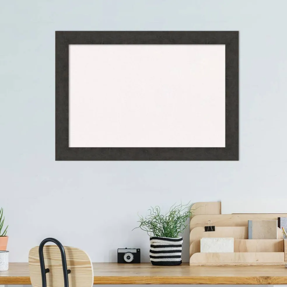 Rustic Plank Narrow Framed Corkboard, White Cork