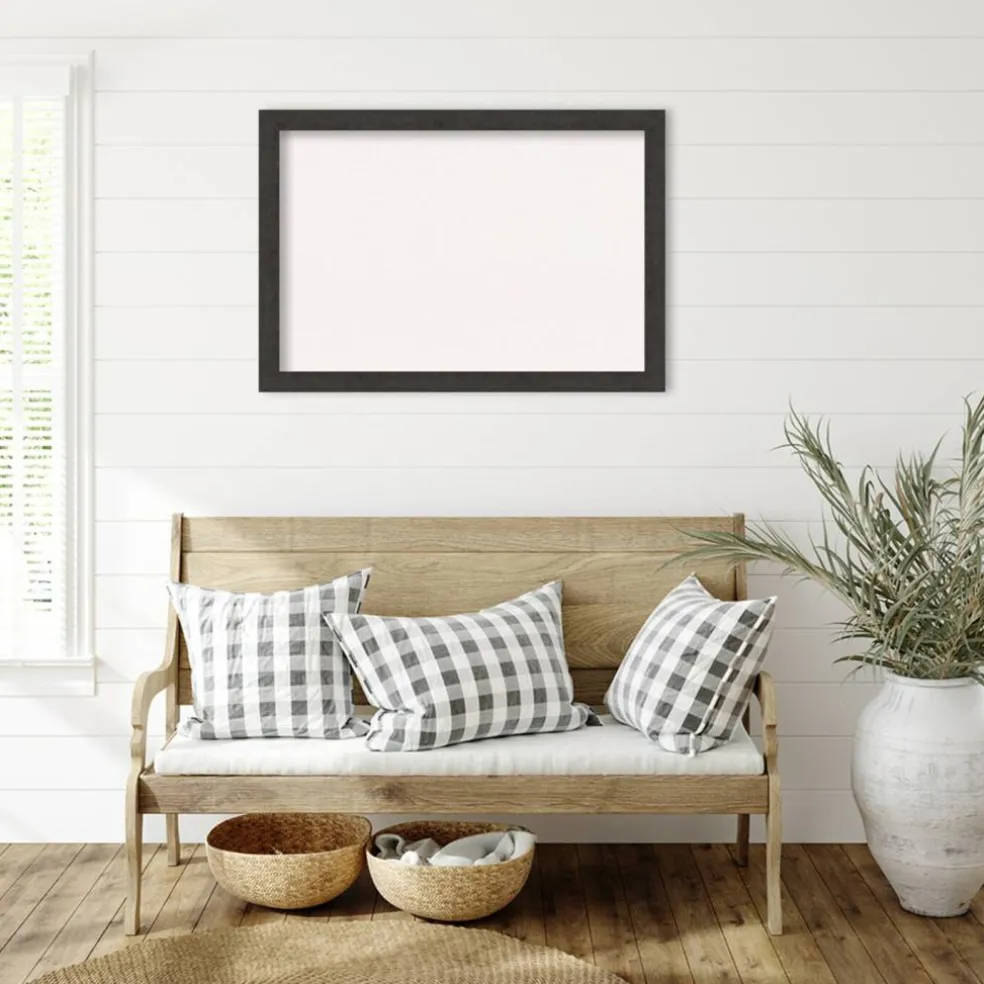 Rustic Plank Narrow Framed Corkboard, White Cork