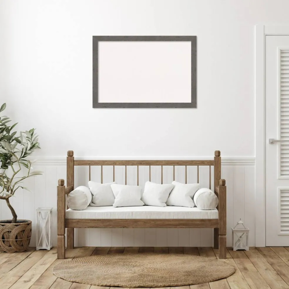 Rustic Plank Narrow Framed Corkboard, White Cork