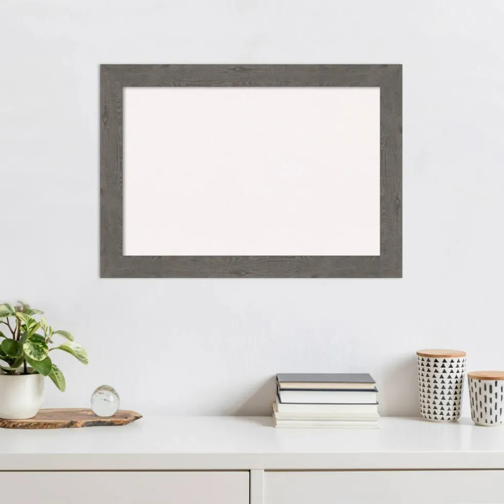 Rustic Plank Narrow Framed Corkboard, White Cork
