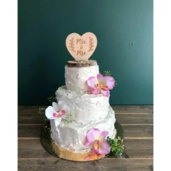 Rustic Wood Mr. & Mrs. Wedding Cake Topper