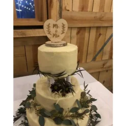 Rustic Wood Mr. & Mrs. Wedding Cake Topper