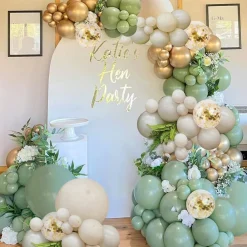Sage Green & Gold Balloons Garland Kit